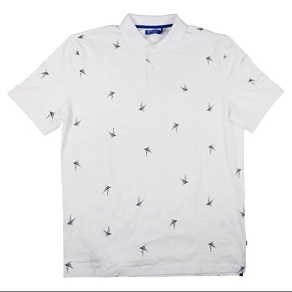 Náutica Blue Sail Collection Sailboat Print Short Sleeve Polo